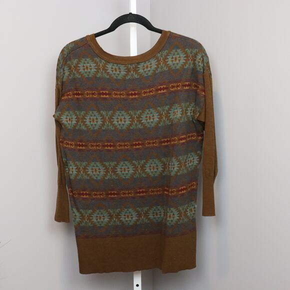 Peruvian Connection Alpaca Blend Tunic Sweater Southwest Print Size L - Picture 2 of 3